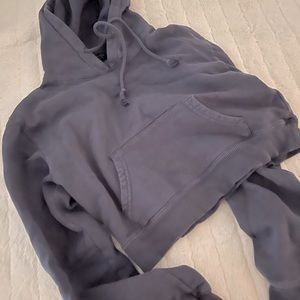 Cropped Navy Hoodie